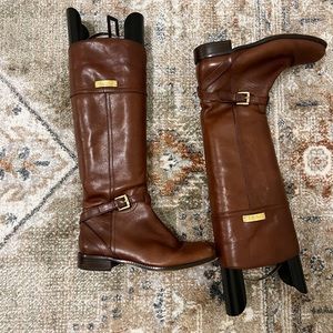 COACH knee high riding leather boots